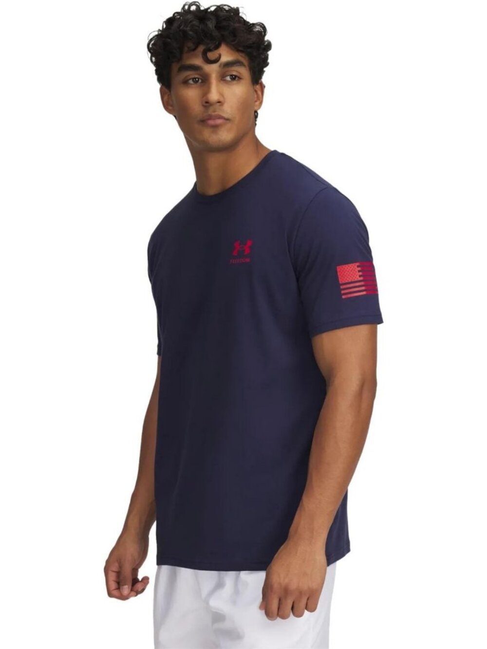 Men's Freedom Flag Graphic Tee - Midnight Navy/Red, Small, Casual Comfort Shirt